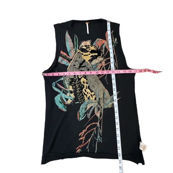 NWOT Free People Jungle Bay split side embroidered beaded tunic XS sleeveless - Picture 7 of 14